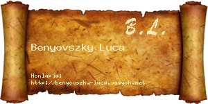 Benyovszky Luca névjegykártya